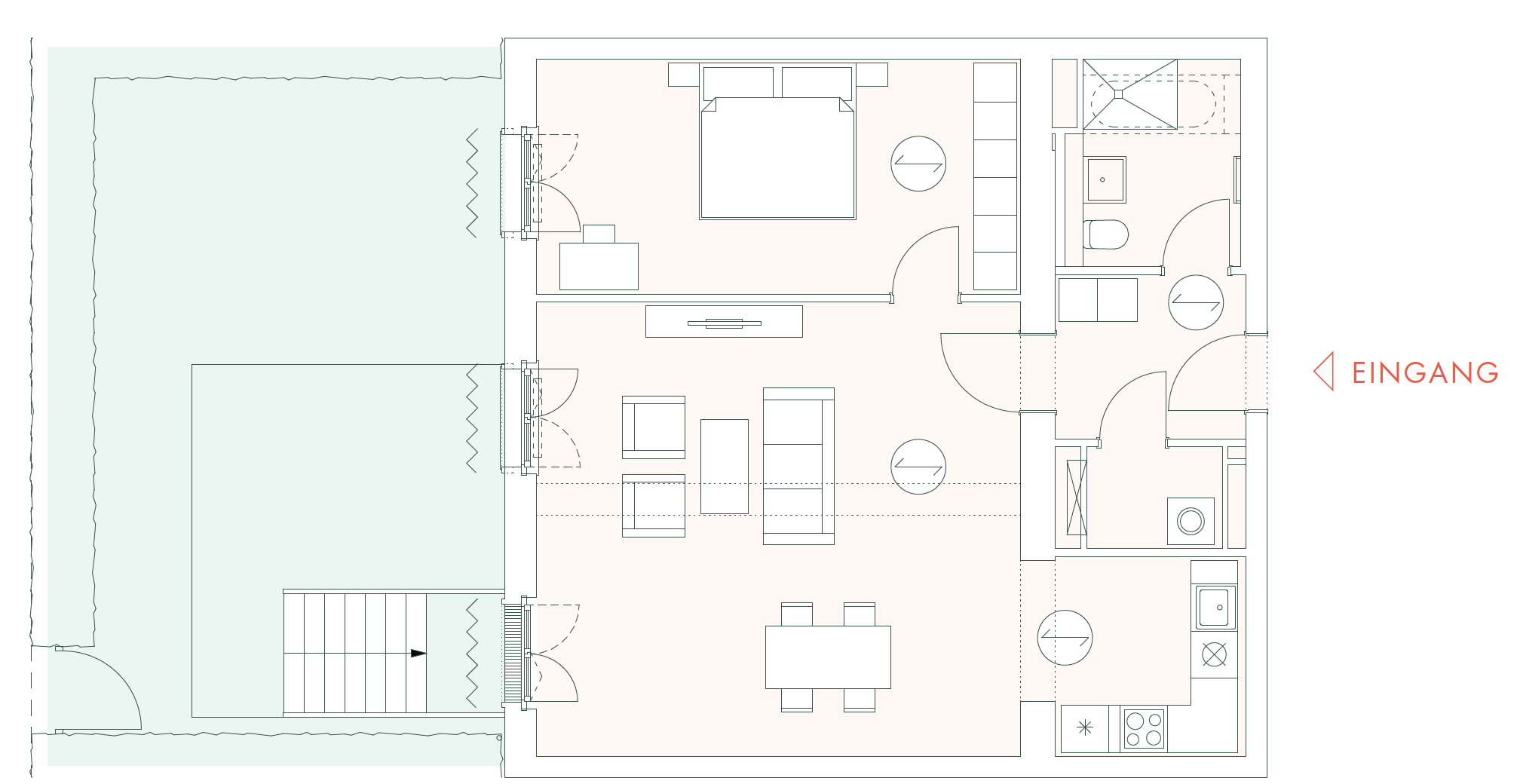 Beispielgrundriss 2-Zimmer-Wohnung